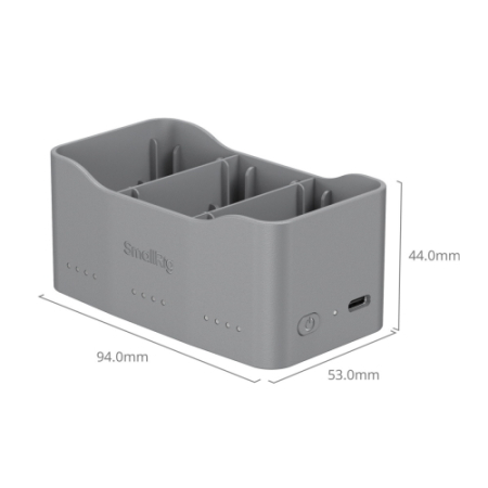 SmallRig 6382 Mini65 - trzykanałowa ładowarka 65W do akumulatorów do dronów DJI Mini 5 Pro / Mini 4 Pro / Mini 3 - wymiary